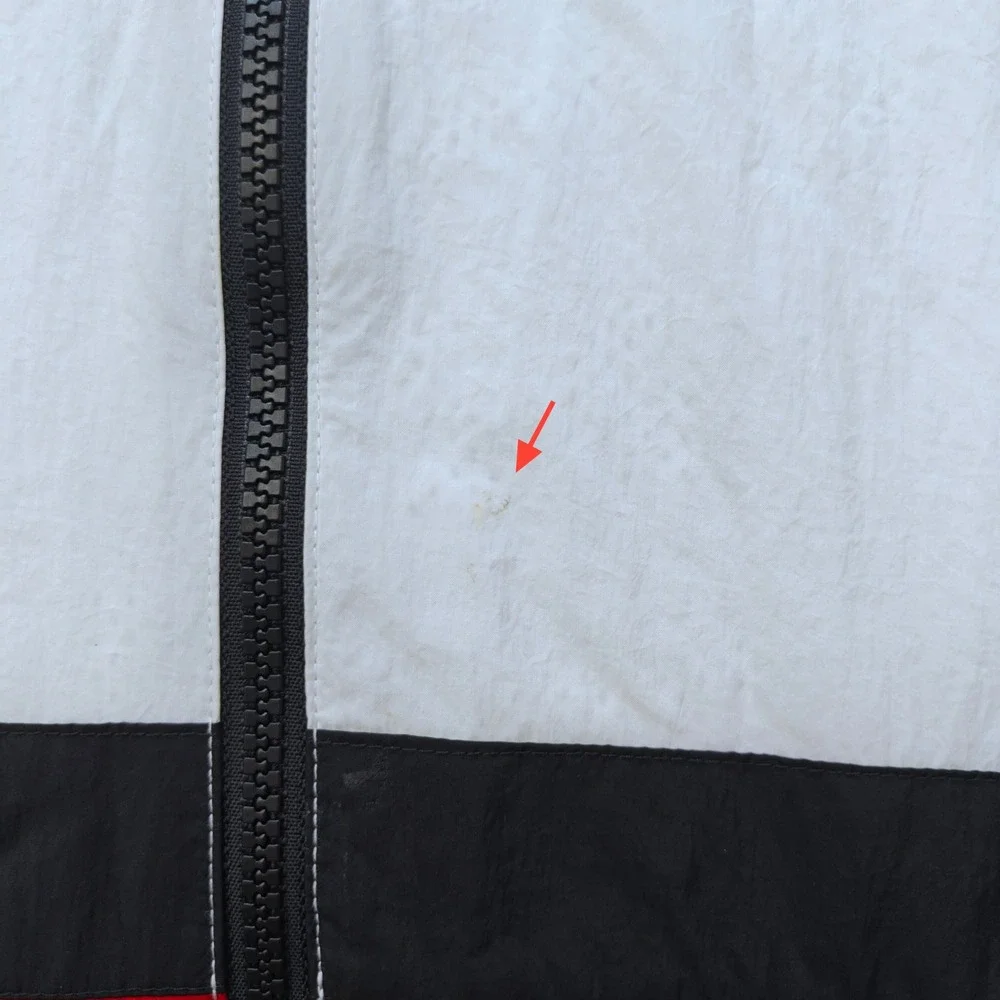 JORDAN Mens Windbreaker Jacket XXL White Red Nylon Colorblock Streetwear